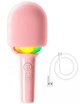 Дитячий караоке мікрофон PlaySound BT5.0 RGB-підсвітка 8 годин роботи рожевий - зображення 4