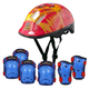 Комплект детской защиты с шлемом тачки 3в1 SP-Sport 8818-2: наколенники + налокотники + перчатки + шлем - изображение 1