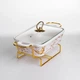 Мармітниця порцелянова прямокутна на металевій підставці 31х16х11 см LT-3PCS-11 - изображение 2