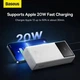 Павербанк Baseus Star-Lord Digital Display 30000mAh 22.5W з технологією QC3.0+PD3.0 2USB+Type-C + Кабель USB to Type-C (PPXJ080102) White - зображення 11