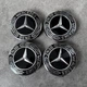 Колпачки на диски Mercedes-Benz оригинальные черные A1714000125 заглушки ступицы эмблема Mercedes комплект 75 мм - изображение 1