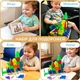 Різнокольорові Магнітні Міні-Блоки Magnetic Blocks Tiles 40 деталей 3D Магнітний Конструктор Дитячий для Хлопчиків та Дівчаток Розвиваючий Ігровий Набір для Подорожей у Металевому Боксі - изображение 3