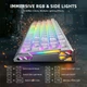 Ігрова Клавіатура ATTACK SHARK R68 HE White Магнітні світчі. Дротова, 8000Hz/s. RGB Підсвічування, Switch 0.005mm. Rapid Trigger - изображение 8