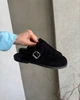 Шлёпанцы-клоги женские Ju-13023-3, натуральная замша,черный цвет, кожаная стелька 39 размер - изображение 10