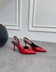 Жіночі червоні босоніжки 13059, еко-лак, елегантні, каблук 8,5 см 37 розмір - зображення 1