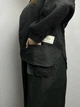 Женская блуза льняная оверсайз с накладными карманами KAPTSOVA MKKS9025-3 - Oversize 42/52, Чорний - изображение 2