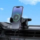 Автодержатель для телефона Borofone BH222 с беспроводной зарядкой 15W присоска 162x95x106 мм Black (6941991119019) - изображение 6