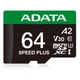 Карта памяти ADATA Speed Plus microSDXC 64GB UHS-I U3 V30 A2 140/160 MB/s + SD адаптер (UD64GUI3V30A2SP-RA1) - изображение 2