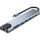 Концентратор Dynamode USB-C 8-in-1 HDMI 4K30Hz + 1xRJ45 + 1xUSB 3.0 + 1xUSB 2.0 + 1xUSB-C PD (BYL-2017L) - зображення 1
