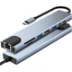 Концентратор Dynamode USB-C 8-in-1 HDMI 4K30Hz + 1xRJ45 + 1xUSB 3.0 + 1xUSB 2.0 + 1xUSB-C PD (BYL-2017L) - зображення 6