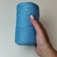 Шнур плетений з люрексом YarnArt macrame cotton Lurex 2мм блакитний люрекс срібло (№733) - изображение 5