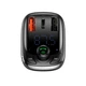 FM-трансмиттер Baseus T Shaped S-13 36Вт 12В-24В 3 порта USB Type-C черный для автомобиля и музыки - изображение 7