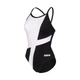 Купальник закритий для жінок Arena Diamond Swimsuit Lightdrop Bac (UPF 50+) Чорно-білий 38 (007757-510-38) - зображення 1