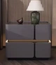 Тумбочка смарт SZXF01 серая с LED подсветкой, беспроводной зарядкой, Bluetooth, USB и датчиком движения 50x42x49 Smart тумба - изображение 3