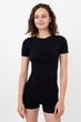 Базовая женская бесшовная футболка из микрофибры Giulia T-SHIRT L/XL Black, для тренировок комфортная - изображение 2