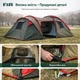 Семейная палатка F&R 1926 на 5–8 человек, двухкомнатная туристическая палатка с тамбуром, большая кемпинговая, водостойкость 3000 мм - изображение 3