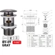 Донный клапан для раковины с переливом Zerix BV-09 GRAY 1 1/4" автоматический Click-Clack (Цвет графит) (MY0415) - изображение 6