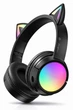 Беспроводные наушники с кошачьими ушками CATEAR SY-R2, RGB-подсветка, Bluetooth 5.4, микрофон, AUX / microSD, Черные - изображение 1