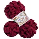 Alize Puffy, Бордовый №987, 100г/9м – Ализе Пуффи, плюшевая пряжа с готовыми петлями для вязания руками пледов, игрушек, балаклав, аксессуаров - изображение 1