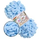 Alize Puffy, Светло-бирюзовый №287, 100г/9м – Ализе Пуффи, плюшевая пряжа с готовыми петлями для вязания руками пледов, игрушек, балаклав, аксессуаро - изображение 1