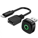 Автомобільний бездротовий адаптер Hoco DUP10 USB LED Apple CarPlay для iOS iPhone Чорний - изображение 5