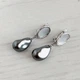 Серьги Hand Made родированные с жемчугом Swarovski барокко черно-серого цвета - изображение 4