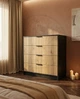 Совремённый комод в спальню, прихожую , детскую 1000×450×900 GYLKA RIVA, 4 ящика на телескопических направляющих полного выдвижения Дуб Артизан/Антрацит - изображение 3