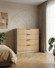 Совремённый комод в спальню, прихожую, детскую 1000×450×900 GYLKA RIVA, 4 ящика на телескопических направляющих полного выдвижения Дуб Артизан/Кашемир - изображение 1