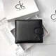 Чоловічий гаманець CALVIN KLEIN натуральна шкіра 10 × 8,5 см Чорний (LUX1459) - зображення 1