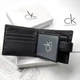 Чоловічий гаманець CALVIN KLEIN натуральна шкіра 10 × 8,5 см Чорний (LUX1459) - зображення 4