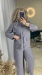 Костюм женский прогулочный льняной серого цвета 37549 50/52 - изображение 4