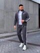Мужской спортивный костюм с лампасами серого цвета 37550 L-XL - изображение 4