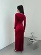 Жіноча оксамитова довга сукня з розрізом Uaclothes 44-46 Червоний (like36961-173881357) - изображение 6