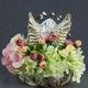 Композиция GALA DECOR из искусственных цветов и гипсового ангела на березовом спиле КА2022С - изображение 3
