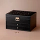 Скринька Casegrace SP-01265 Black для ювелірних виробів трирівнева на замку з ключем - зображення 4