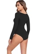 Женский боди с длинным рукавом и слипами 12026 Elegance and Comfort (2018-48-01) Черный 48 No Brand (XL) - изображение 5