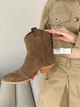 Короткі замшеві козаки на байці дерево (597/10140) 39 - зображення 7