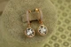 Серьги подвески Xuping Jewelry Сваровски кружочки белые хамелеон 2,8 см золотистые - изображение 1
