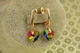 Серьги подвески Xuping Jewelry Сваровские сердечки зеленые хамелеон 2,8 см золотистые - изображение 1