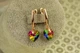Серьги подвески Xuping Jewelry Сваровские сердечки зеленые хамелеон 2,8 см золотистые - изображение 2