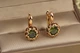 Серьги Xuping Jewelry Парфе с изумрудным камнем 2 см золотистые - изображение 3