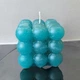 Свічка куб парафінова свічка bubble куб ручної роботи декоративна свічка з парафіну смарагдовий без аромата - зображення 2