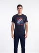Футболка хлопковая длинная мужская Puma Graphics 69177716 L New Navy с принтом (4069161716607) - изображение 1