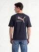 Футболка хлопковая длинная мужская Puma Graphics 69178316 M New Navy с принтом (4069161716362) - изображение 2