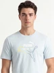 Футболка хлопковая длинная мужская Puma Essentials Graphics 69203148 XL Fresh Water с принтом (4069161712821) - изображение 4