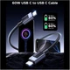 Дата кабель USB-C to USB-C 3.0m PD60W 3A braided L524 gray Ugreen (55776) UGREEN 55776 1040373 - зображення 4