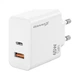 Зарядное устройство Grand-X GaN 1xUSB-C + 1xUSB 65W PD3.0 QC4.0 AFC SCP FCP white (CH-960W) Grand-X CH-960W 1040366 - изображение 1