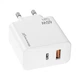 Зарядное устройство Grand-X GaN 1xUSB-C + 1xUSB 65W PD3.0 QC4.0 AFC SCP FCP white (CH-960W) Grand-X CH-960W 1040366 - изображение 3
