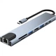 Концентратор Dynamode USB-C 8-in-1 HDMI 4K30Hz + 1xRJ45 + 1xUSB 3.0 + 1xUSB 2.0 + 1xUSB-C PD (BYL-2017L) Dynamode BYL-2017L 1040237 - зображення 1