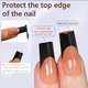 Гелевые типсы для наращивания Soft Gel с французским маникюром матовые квадрат L 150 шт бежевые с чёрным френчем (0017) - изображение 2